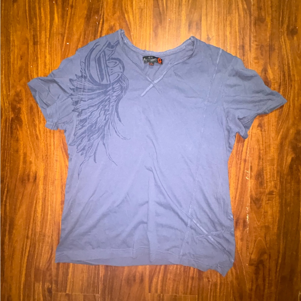 Casual Blue Graphic Tee for Women